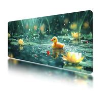 Large Mouse Mat, Gaming Mouse Pad 1000 x 500 mm, Green Mousepad XXL Waterproof, Duck Desk Mat with Non-Slip Base, Mousepad with Smooth Surface, Improved Precision and Speed, for Office and Home, O-87