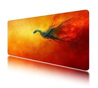 Large Mouse Mat, Gaming Mouse Pad 1000 x 500 mm, Orange Mousepad XXL Waterproof, Dragon Desk Mat with Non-Slip Base, Mousepad with Smooth Surface, Improved Precision and Speed, for Gaming, Gifts, O-35