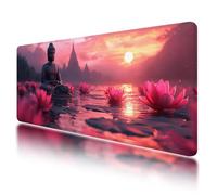 Large Mouse Mat, Gaming Mouse Pad 1000 x 500 mm, Pink Mousepad XXL Waterproof, Zen Desk Mat with Non-Slip Base, Mousepad with Smooth Surface, Improved Precision and Speed, for Office and Home, O-73