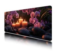 Large Mouse Mat, Gaming Mouse Pad 1000 x 500 mm, Zen Mousepad XXL Waterproof, Floral Desk Mat with Non-Slip Base, Mousepad with Smooth Surface, Improved Precision and Speed, for Office and Home, O-91
