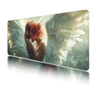 Large Mouse Mat, Gaming Mouse Pad 1200 x 600 mm, Angel Mousepad XXL Waterproof, Wing Desk Mat with Non-Slip Base, Mousepad with Smooth Surface, Improved Precision and Speed, for Office and Home, A-11