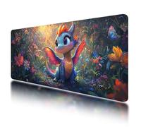 Large Mouse Mat, Gaming Mouse Pad 1200 x 600 mm, Cute Mousepad XXL Waterproof, Dragon Desk Mat with Non-Slip Base, Mousepad with Smooth Surface, Improved Precision and Speed, for Office and Home, H-98