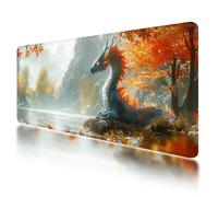 Large Mouse Mat, Gaming Mouse Pad 1200 x 600 mm, Landscape Mousepad XXL Waterproof, Dragon Desk Mat with Non-Slip Base, Mousepad with Smooth Surface, Improved Precision and Speed, for Gaming, O-73