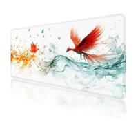 Large Mouse Mat, Gaming Mouse Pad 1200 x 600 mm, White Mousepad XXL Waterproof, Phoenix Desk Mat with Non-Slip Base, Mousepad with Smooth Surface, Improved Precision and Speed, for Gaming, Gifts, O-09