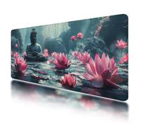 Large Mouse Mat, Gaming Mouse Pad 800 x 300 mm, Lotus Mousepad XXL Waterproof, Zen Desk Mat with Non-Slip Base, Mousepad with Smooth Surface, Improved Precision and Speed, for Office and Home, O-37