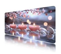 Large Mouse Mat, Gaming Mouse Pad 800 x 300 mm, Zen Mousepad XXL Waterproof, Pink Desk Mat with Non-Slip Base, Mousepad with Smooth Surface, Improved Precision and Speed, for Office and Home, O-23