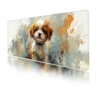 Large Mouse Mat, Gaming Mouse Pad 800 x 400 mm, Grey Mousepad XXL Waterproof, Dog Desk Mat with Non-Slip Base, Mousepad with Smooth Surface, Improved Precision and Speed, for Office and Home, -291