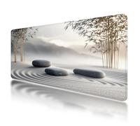 Large Mouse Mat, Gaming Mouse Pad 800 x 400 mm, Grey Mousepad XXL Waterproof, Zen Desk Mat with Non-Slip Base, Mousepad with Smooth Surface, Improved Precision and Speed, for Office and Home, O-77