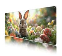 Large Mouse Mat, Gaming Mouse Pad 800 x 400 mm, Rabbit Mousepad XXL Waterproof, Easter Desk Mat with Non-Slip Base, Mousepad with Smooth Surface, Improved Precision and Speed, for Office, Gaming, O-33