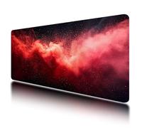 Large Mouse Mat, Gaming Mouse Pad 800 x 400 mm, Red Mousepad XXL Waterproof, Abstract Desk Mat with Non-Slip Base, Mousepad with Smooth Surface, Improved Precision and Speed, for Office and Home, O-21