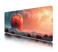 Large Mouse Mat, Gaming Mouse Pad 800 x 400 mm, Red Mousepad XXL Waterproof, Apple Desk Mat with Non-Slip Base, Mousepad with Smooth Surface, Improved Precision and Speed, for Office and Home, O-96