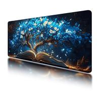 Large Mouse Mat, Gaming Mouse Pad 900 x 400 mm, Blue Mousepad XXL Waterproof, Magic Desk Mat with Non-Slip Base, Mousepad with Smooth Surface, Improved Precision and Speed, for Office and Home, O-43
