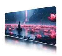 Large Mouse Mat, Gaming Mouse Pad 900 x 400 mm, Zen Mousepad XXL Waterproof, Lotus Desk Mat with Non-Slip Base, Mousepad with Smooth Surface, Improved Precision and Speed, for Office and Home, -249