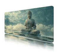 Large Mouse Mat, Gaming Mouse Pad 900 x 400 mm, Zen Mousepad XXL Waterproof, Statue Desk Mat with Non-Slip Base, Mousepad with Smooth Surface, Improved Precision and Speed, for Office and Home, -489