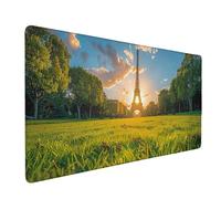 Large Mouse Mat Green Mouse Pad Gaming Eiffel Tower Desk Mat Large Non-Slip Rubber Base with Stitched Edges, Computer Keyboard Desk Pad, Accessories for Men, Home Office Gifts (Green 100 x 50cm) p4211
