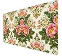 Large Mouse Mat Green, Waterproof Flower Gaming Mouse Pad, Non-Slip Extended Desk Mat with Rubber Base, Office Accessories Mousepad with Stitched Edges, Ideal Christmas Gifts for Men 500x250x3mm A577