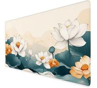 Large Mouse Mat Green, Waterproof White Gaming Mouse Pad, Non-Slip Extended Desk Mat with Rubber Base, Office Accessories Mousepad with Stitched Edges, Ideal Christmas Gifts for Men 700x300x3mm A569