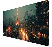Large Mouse Mat Grey Mouse Pad Eiffel Tower Desk Mat Large with Non-Slip Base and Stitched Edge Waterproof Keyboard Mat for Laptop, PC, Computer, Desk Accessories for Men Women (Grey,120 x 60cm) u7114