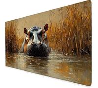 Large Mouse Mat hippopotamus, Waterproof water Gaming Mouse Pad, Non-Slip Extended Desk Mat With Rubber Base, Office Accessories Mousepad With Stitched Edges, For Men 700x300x3mm A271