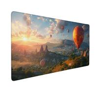 Large Mouse Mat Hot Air Balloon Mouse Pad Gaming Landscape Desk Mat Large Non-Slip Rubber Base with Stitched Edges, Computer Keyboard Desk Pad, Accessories for Men (Hot Air Balloon 60 x 30cm) i5761