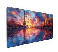Large Mouse Mat Landscape Mouse Pad Gaming Eiffel Tower Desk Mat Large Non-Slip Rubber Base with Stitched Edges, Computer Keyboard Desk Pad, Accessories for Men Women (Landscape 80 x 40cm) o4650