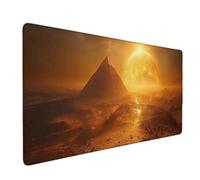 Large Mouse Mat Orange Color Mouse Pad Gaming Pyramid Desk Mat Large Non-Slip Rubber Base with Stitched Edges, Computer Keyboard Desk Pad, Accessories for Men Women (Orange Color 120 x 60cm) t6711