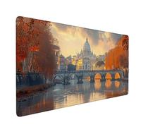 Large Mouse Mat Orange Color Mouse Pad Gaming St. Peter'S Basilica Desk Mat Large Non-Slip Rubber Base with Stitched Edges, Computer Keyboard Desk Pad, Home Office Gifts (Orange Color 80 x 40cm) w6652