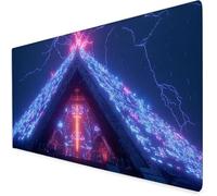 Large Mouse Mat science fiction, Waterproof blue Gaming Mouse Pad, Non-Slip Extended Desk Mat With Rubber Base, Office Accessories Mousepad With Stitched Edges, Xmas Gifts For Men 800x300x3mm A495