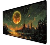 Large Mouse Mat science fiction, Waterproof moon Gaming Mouse Pad, Non-Slip Extended Desk Mat With Rubber Base, Office Accessories Mousepad With Stitched Edges, Xmas Gifts For Men 500x250x3mm A496