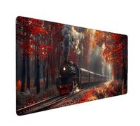Large Mouse Mat Tree Mouse Pad Gaming Train Desk Mat Large Non-Slip Rubber Base with Stitched Edges, Computer Keyboard Desk Pad, PC, Laptop, Accessories for Men, Home Office (Tree 70 x 30cm) p7043