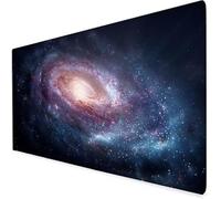 Large Mouse Mat Universe, Waterproof Starry Sky Gaming Mouse Pad, Non-Slip Extended Desk Mat with Rubber Base, Office Accessories Mousepad with Stitched Edges, Birthday Gifts for Men 900x400x3mm A899