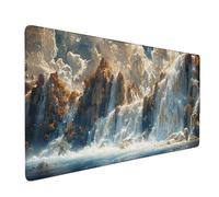 Large Mouse Mat White Mouse Pad Gaming Fall Desk Mat Large Non-Slip Rubber Base with Stitched Edges, Computer Keyboard Desk Pad, PC, Laptop, Accessories for Men, Home Office (White 60 x 30cm) t3199