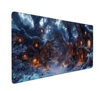 Large Mouse Mat Wooden House Mouse Pad Gaming Tree Desk Mat Large Non-Slip Rubber Base with Stitched Edges, Computer Keyboard Desk Pad, Accessories for Men, Home Office (Wooden House 120 x 60cm) t1615