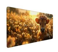 Large Mouse Mat Yellow Mouse Pad Gaming Ox Desk Mat Large Non-Slip Rubber Base with Stitched Edges, Computer Keyboard Desk Pad, PC, Laptop, Accessories for Men, Home Office (Yellow 80 x 40cm) t2151