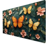 Large Mouse Mat yellow, Waterproof butterfly Gaming Mouse Pad, Non-Slip Extended Desk Mat With Rubber Base, Office Accessories Mousepad With Stitched Edges, For Men 500x250x3mm A427