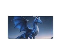 Large Mouse Pad 23.6x11.8 Inch, Non-Slip Rubber Base Desk Mat with Smooth Surface, Portable Cool Blue Dragon Desk Pad for Computer Keyboard, Office, Gaming, Home