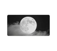 Large Mouse Pad 23.6x11.8 Inch, Non-Slip Rubber Base Desk Mat with Smooth Surface, Portable Moon in Cloud Desk Pad for Computer Keyboard, Office, Gaming, Home