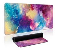 Large Mouse Pad 31.5" x 11.8", Cute Aesthetic Desk Mat Protector for Work & Gaming, Pretty Non-Slip Laptop Desk Blotter Cover for Office, Home, or School - Color Splash