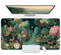 Large Mouse Pad 31.5" x 11.8", Cute Aesthetic Desk Mat Protector for Work & Gaming, Pretty Non-Slip Laptop Desk Blotter Cover for Office, Home, or School - Enchanted Grove