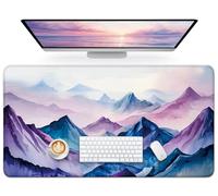 Large Mouse Pad 35.4" x 15.7", Cute Aesthetic Desk Mat Protector for Work & Gaming, Pretty Non-Slip Laptop Desk Blotter Cover for Office, Home, or School - Distant Peaks