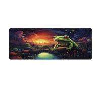 Large Mouse Pad A Photo of Frog in The Space Field in The Style of Mouse Mat 30x80cm Keyboard Desk Mat for Maintaining Excellent Speed And ControlNon Slip Rubber Base