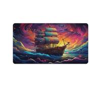 Large Mouse Pad A Photo of Pirate Ship in The Space Field in The Style Desk Pad Rubber Non Slip Base Waterproof And Stain Proof Suitable for PC MacBookLaptop 40x75cm