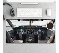 Large Mouse Pad, Airplane Cockpit Desk Pad Protector Waterproof Desk Mat for Keyboard and Mouse, Non-Slip Rubber Base, Desktop Mat, Gaming Mousepad, for Office Home 11.8" X 23.6"