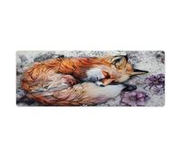 Large Mouse Pad Animal Fox Mouse Mat 30x80cm Table Pad Anti Fray Stitched Edges Non Slip Rubber Base Improved Precision And Speed