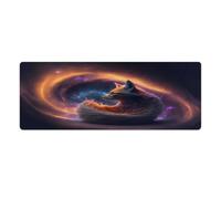 Large Mouse Pad Animal Fox Stitched Edges Mouse Pad 30x80cm Keyboard Desk Mat with Anti Slip Rubber Base Extended for Office Home