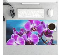 Large Mouse Pad, Beautiful Orchid Desk Pad Protector Waterproof Desk Mat for Keyboard and Mouse, Non-Slip Rubber Base, Desktop Mat, Gaming Mousepad, for Office Home 11.8" X 23.6"