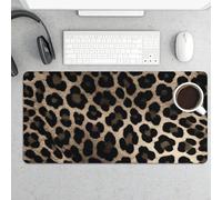 Large Mouse Pad, Black Leopard Print Desk Pad Protector Waterproof Desk Mat for Keyboard and Mouse, Non-Slip Rubber Base, Desktop Mat, Gaming Mousepad, for Office Home 11.8" X 23.6"
