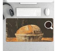 Large Mouse Pad, Bread in Basket Desk Pad Protector Waterproof Desk Mat for Keyboard and Mouse, Non-Slip Rubber Base, Desktop Mat, Gaming Mousepad, for Office Home 11.8" X 23.6"