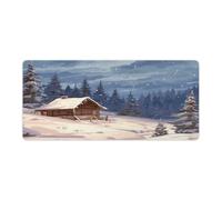 Large Mouse Pad Cabin in The Woods Desk Mat Gaming Mouse Pad with Stitched Edges for PC Laptop