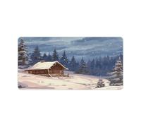 Large Mouse Pad Cabin in The Woods Desk Mat Gaming Mouse Pad with Stitched Edges for PC Laptop